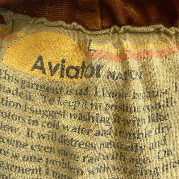 AVIATOR NATION Women L Red Velvet Sweatpants Joggers Velour Galaxy Star READ - Picture 6 of 12